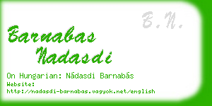barnabas nadasdi business card