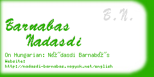 barnabas nadasdi business card